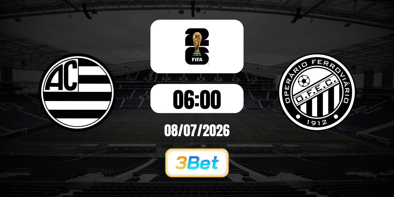 3BET Soi kèo Athletic Club vs Operario PR 06h00 ngày 08/07/2026 - Serie B